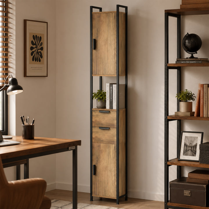 Freestanding Bathroom Cabinet, Tall Bathroom Storage Cabinet with Draw