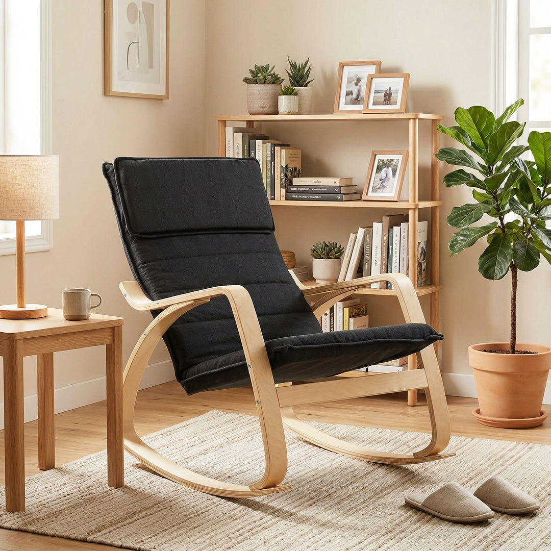 Lounge Chair, Comfortable Relax Rocking Chair with Headrest, 67W x 92D
