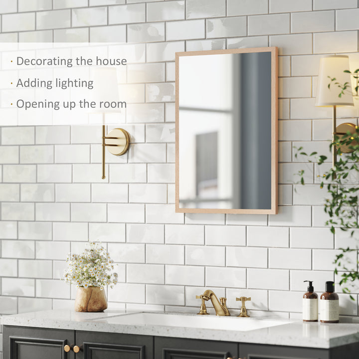 Wall Bathroom Mirror, 70 x 50 cm Wall-Mounted Mirror for Living Room, 