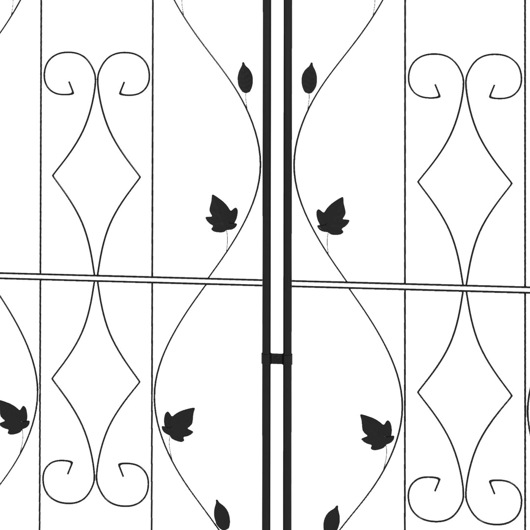 Metal Trellis Set of 2, Garden Trellis for Climbing Plants Support Frames, Leaf Design