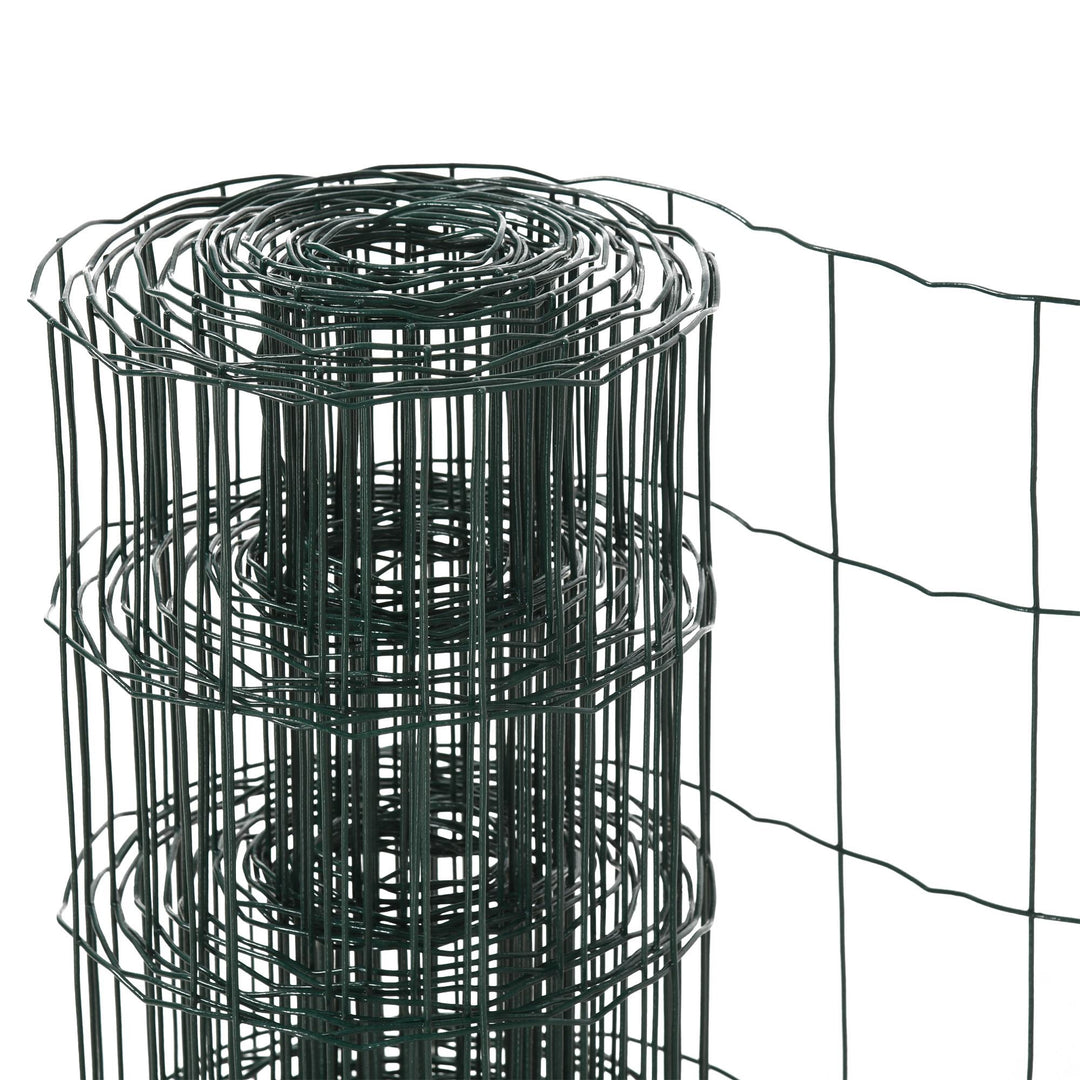 0.6M x 10M Chicken Wire Mesh Roll Rabbit Poultry Animal Fence PVC Coated Steel Metal Garden Netting Fencing