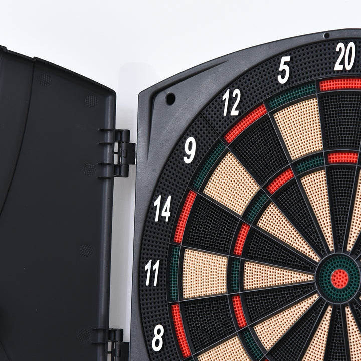 Electronic Dartboard Set 26 Games and 185 Variations with 6 Darts and Cabinet to Stroage Multi-Game Option Ready-to-Play