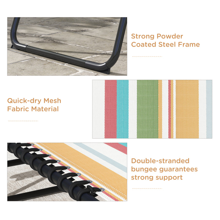 Set of Two Folding Sun Loungers, with Four-Position Backs - Multicoloured
