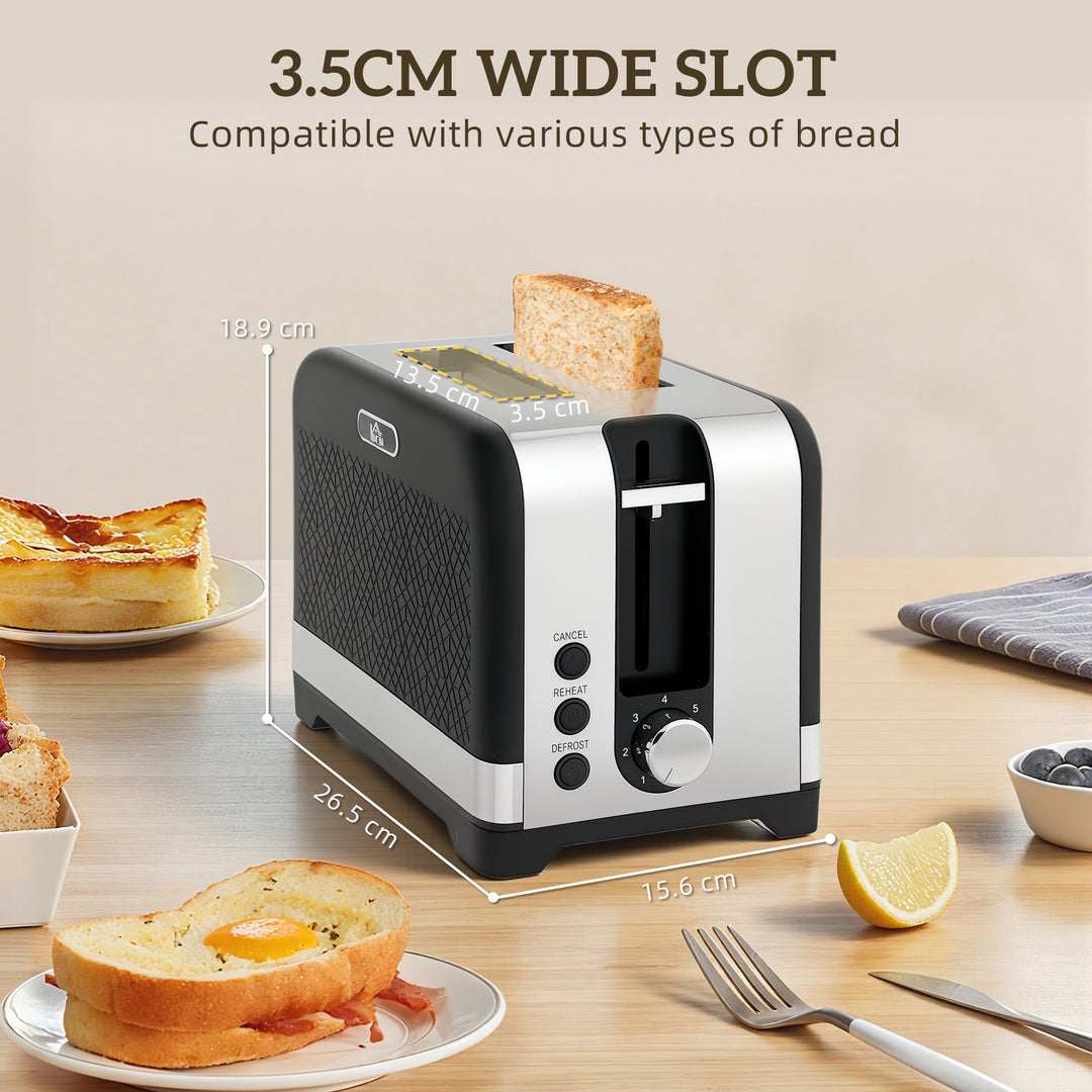 MCL Sleek Textured Kettle and Toaster Set - Black