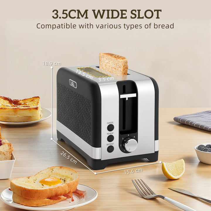 MCL Sleek Textured Kettle and Toaster Set - Black