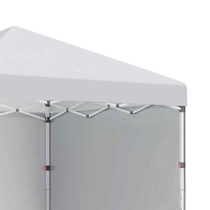 Outsunny 3 x 3 (M) Pop Up Gazebo, UPF 30+ with 2 Sidewalls, Leg Weight Bags and Wheeled Bag, Height Adjustable Party Tent Event Shelter for Garden, Patio, White