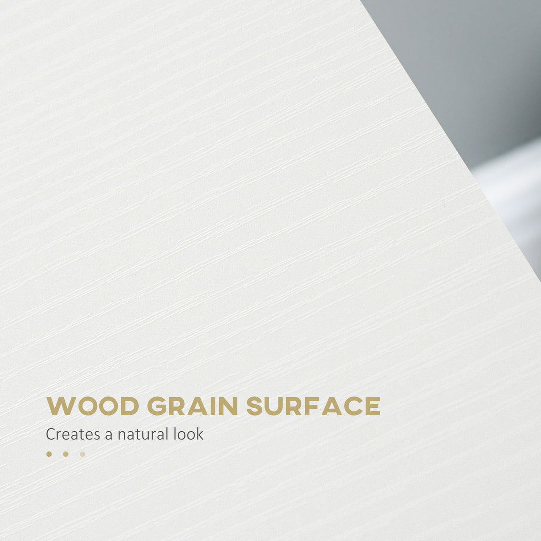 MCL Modern Computer Desk, Home Office Table, Small Writing Desk with Storage Shelf, 90 x 50cm, White Wood Grain