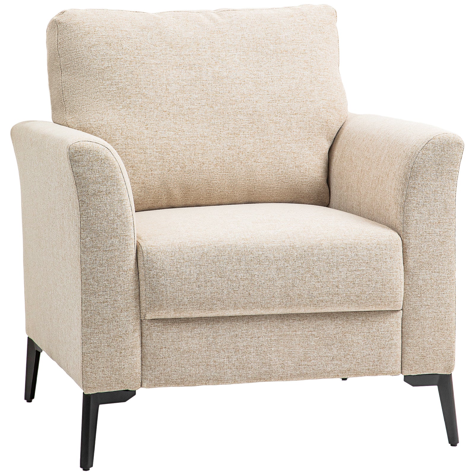 Linen-Look Armchair - Beige