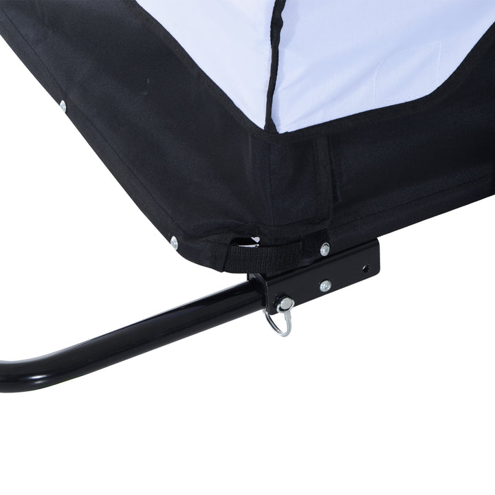 MCL Bike Trailer Cargo in Steel Frame Extra Bicycle Storage Carrier with Removable Cover and Hitch (White and Black)