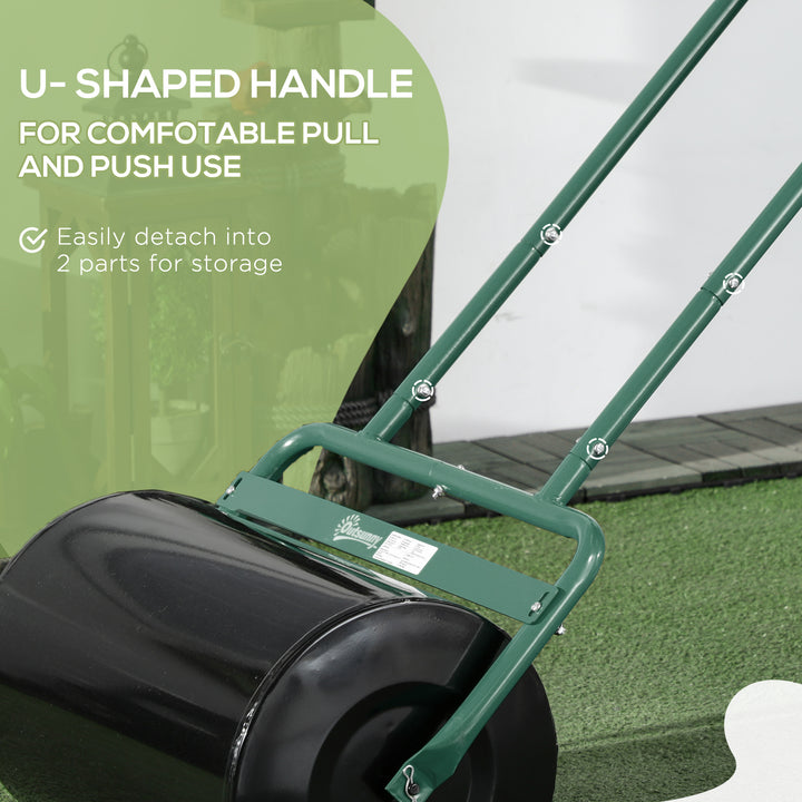 38L Fillable Cylinder Steel Lawn Roller - Dark Green
