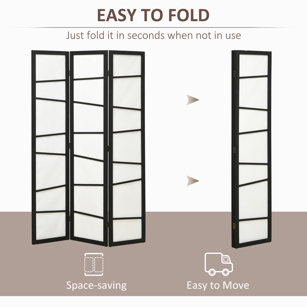 HOMCOM 3 Panel Room Divider, Wooden Folding Privacy Screen, Freestanding Wall Partition Separator for Bedroom, White | Aosom UK