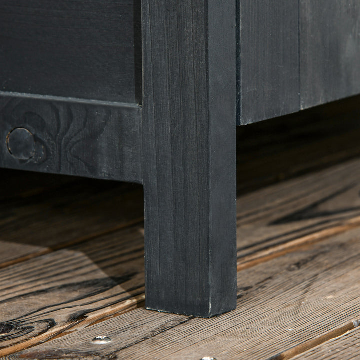 MCL Garden Shed 4-Tier Wooden Garden Outdoor Shed 3 Shelves Utility Gardener Cabinet Lockable 2 Doors - Grey