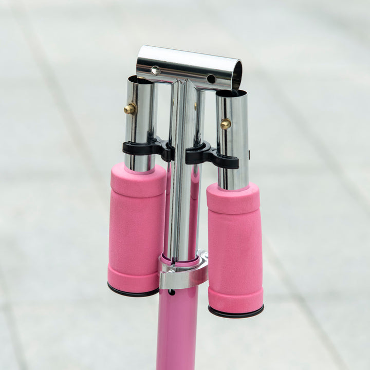 Kids Scooter, with Lights, Music, Adjustable Height, Foldable Frame, for Ages 3-7 Years - Pink