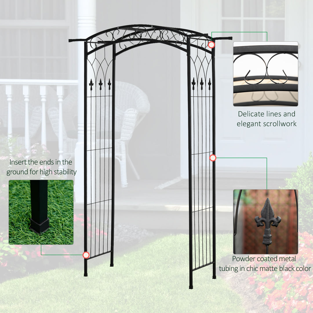 211cm Height Metal Garden Arch Arbor for Wedding Decor for Climbing Pl
