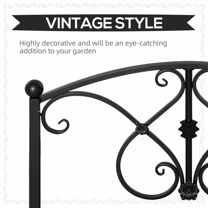 102L x 48W x 49H Classic Metal Garden Bridge with Safety Railings Arc 