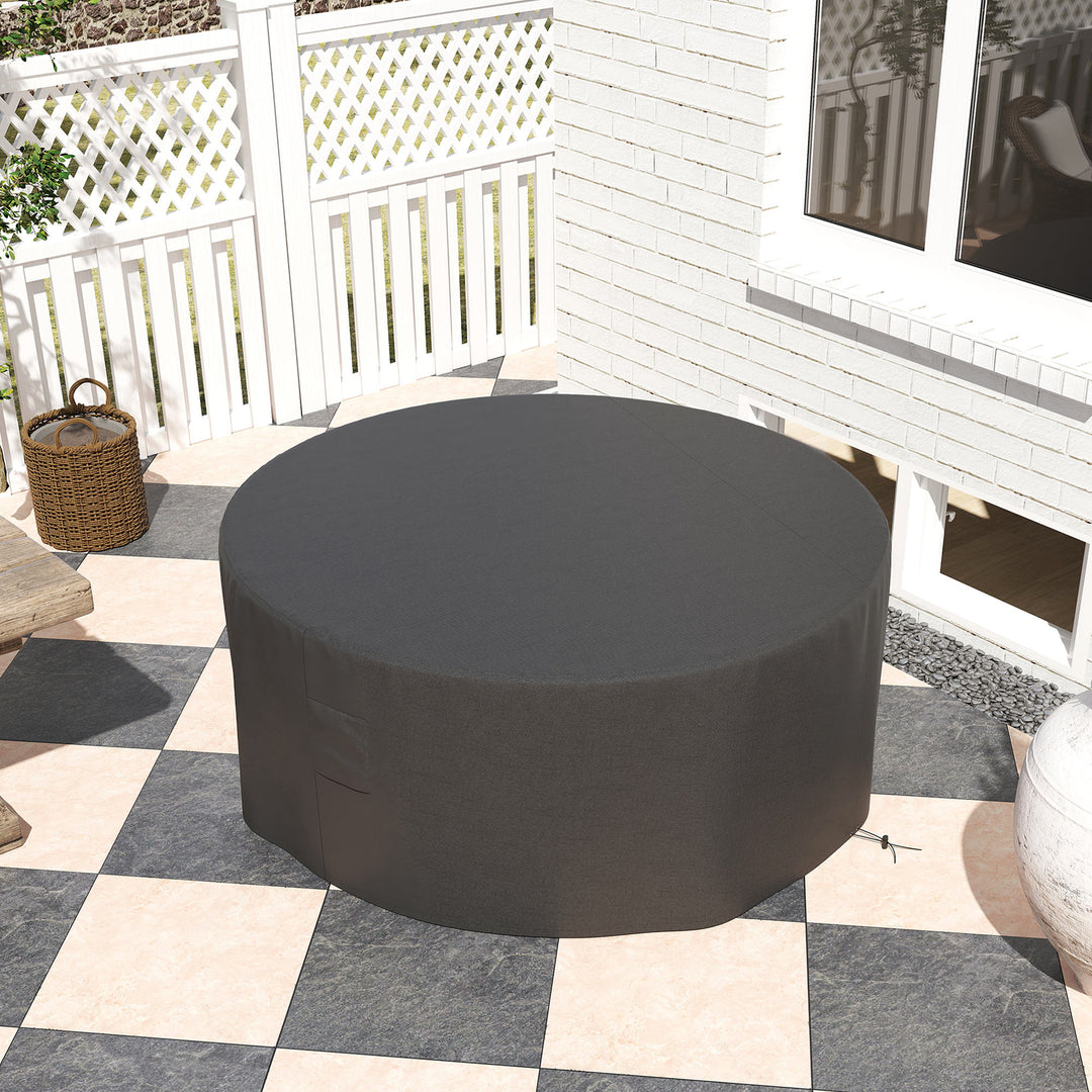 Garden Patio Large Furniture Set Round Cover 600D Oxford Waterproof, Ф193 x 80H cm, Black