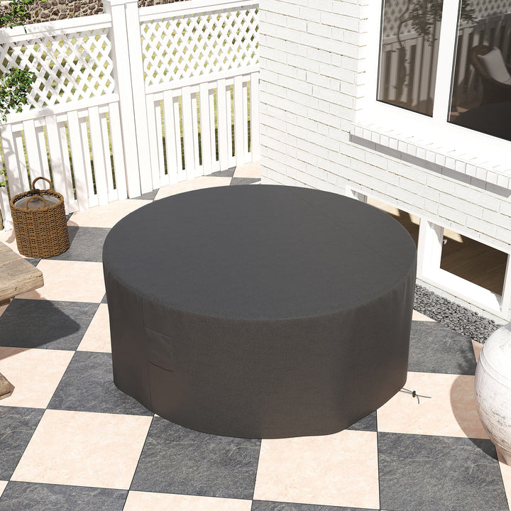 Garden Patio Large Furniture Set Round Cover 600D Oxford Waterproof, Ф193 x 80H cm, Black