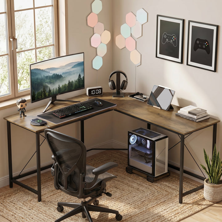 Corner L-Shape Computer Desk PC Workstation Writing Gaming Table Home 