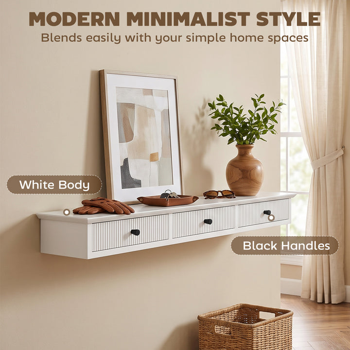 Shelf Wall-Mounted Storage Shelf Shelving Unit MDF 93 x 15 x 10 cm Ent