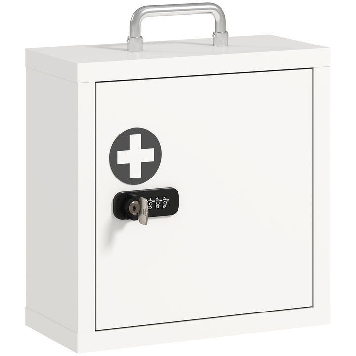 Wall Mount Medicine Cabinet with Combination and Key Lock, 2 Tier Stai
