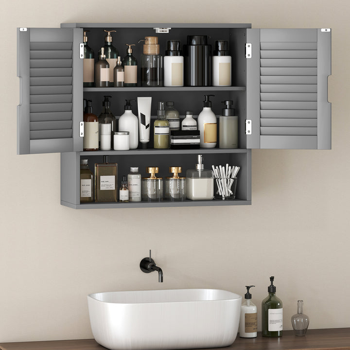 Bathroom Cabinet, Wall Mounted Storage Cabinet with Adjustable Shelves
