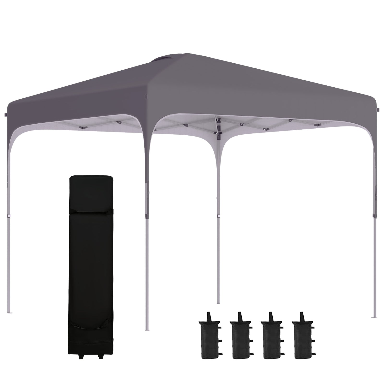 3 x 3(M) Pop Up Gazebo, UPF 50+ Foldable Canopy Tent with Wheeled Carrybag, 4 Leg Weight Bags, Height Adjustable Marquee Shelter 1 person easy setup for Outdoor Garden Patio Party, Dark Grey