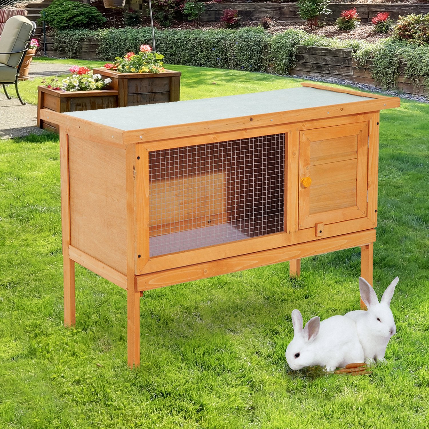 Guinea Pigs Hutches,90Lx45Wx65H cm-Fir Wood