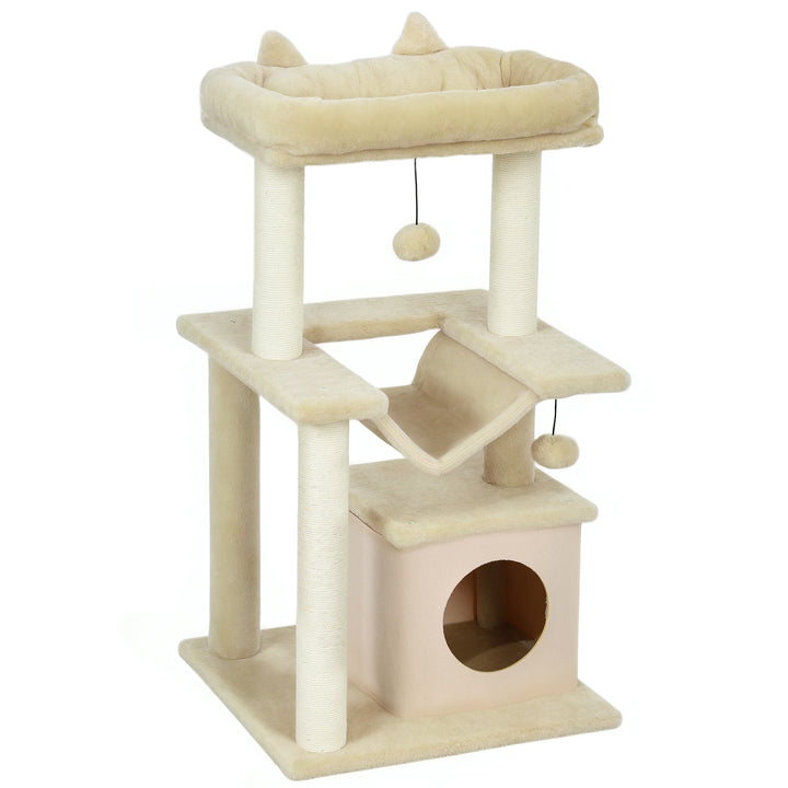 Cat Tree, 90cm Cat Tower with Sisal Scratching Posts, Cat Condo, Hammo
