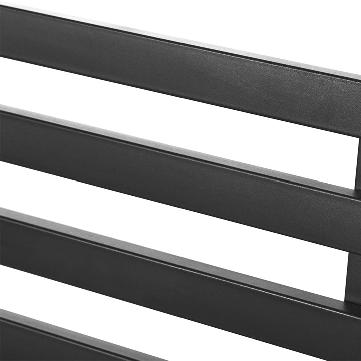 Stylish 2 Seater Metal Garden Porch Chair Bench Stable Patio Outdoor Park Metal Bench - Black