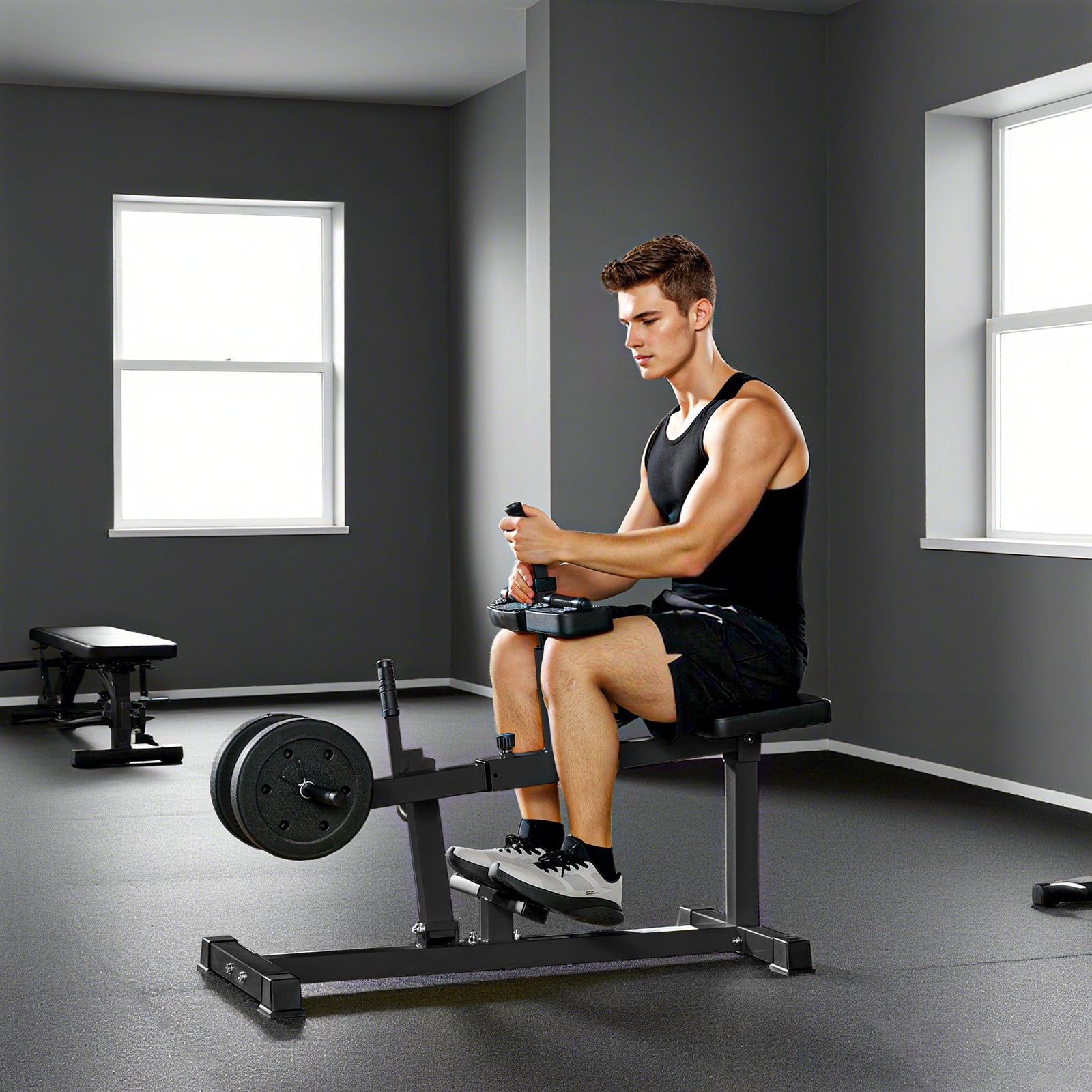 Seated Leg Extension Machine, Adjustable Leg Raise Machine and Curl Ma