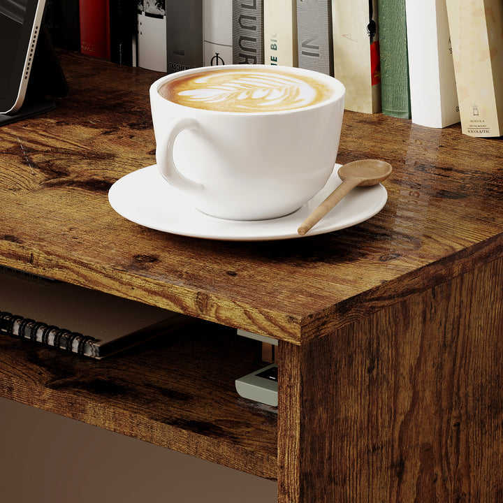 Boxy Work Desk, with Shelf - Wood-Effect