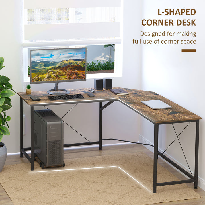MCL L-Shaped Desk, Gaming Desk, 150 x 150 x 75 cm, Corner Computer Desk for Study, Home Office, Bedroom, Rustic Brown