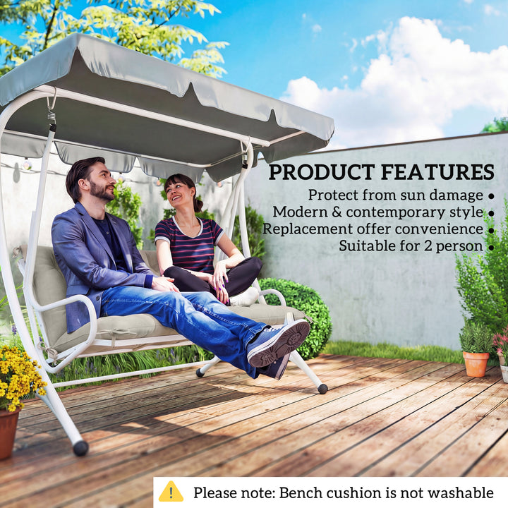 Garden Bench Cushion, 2 Seater Swing Chair Cushion, Seat Pad with Ties