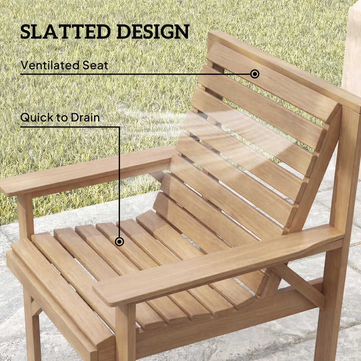 4 Piece Wooden Garden Furniture Set, Outdoor Garden Sofa Set with 2 Ar