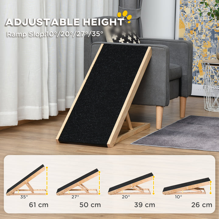 Dog Ramp, Foldable Pet Ramp with 4 Adjustable Heights, Non-Slip Finish