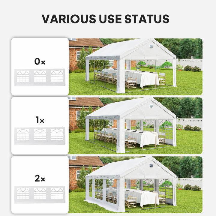 6 x 4 m Party Tent, Heavy Duty Gazebo Canopy with Windows, Outdoor Par