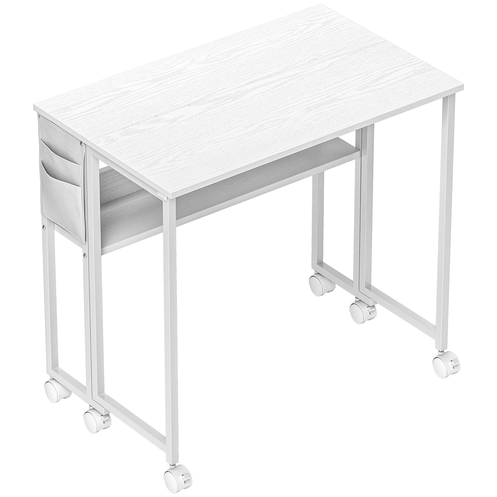 80 cm Drop Leaf Writing Work Desk - White