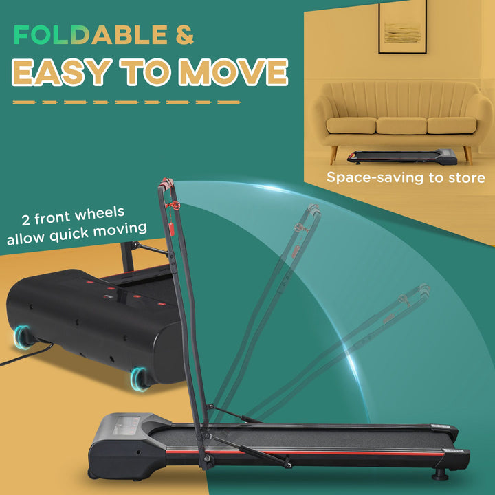 Foldable Walking Machine Treadmill 1-6km/h with LED Display & Remote Control Exercise Fitness for Home Office
