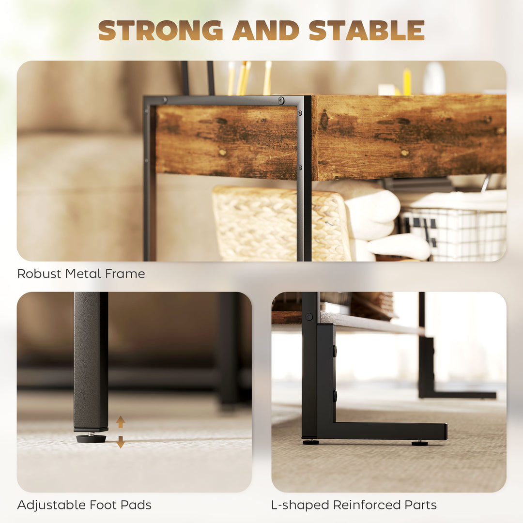 Lift-Top Coffee Table, with Storage - Rustic Brown