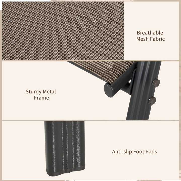 Set of Four Stackable Mesh Seat Chairs - Grey