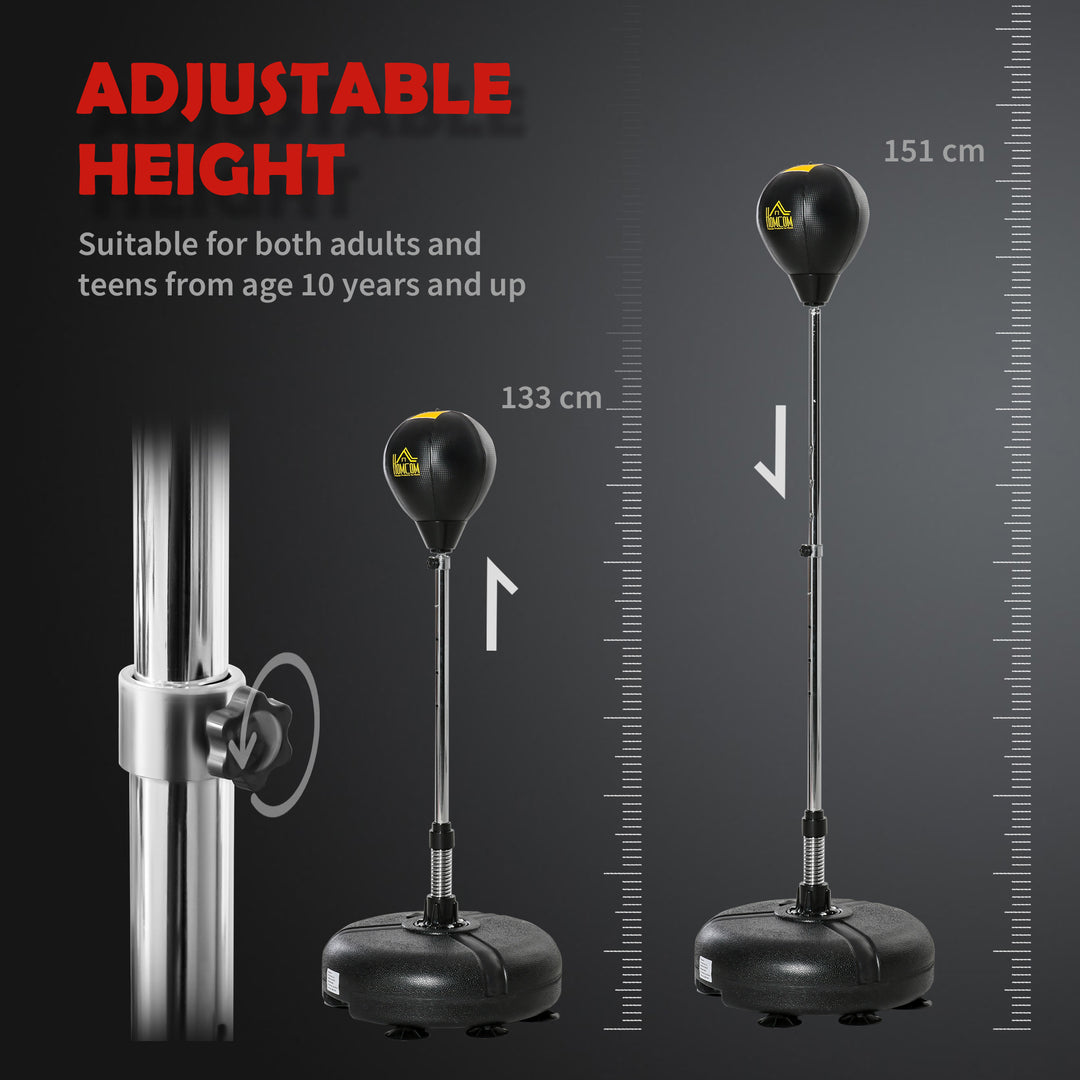 Punching Bag with Stand, 133-151cm Adjustable Height, for Teens, Gold Tone/Black