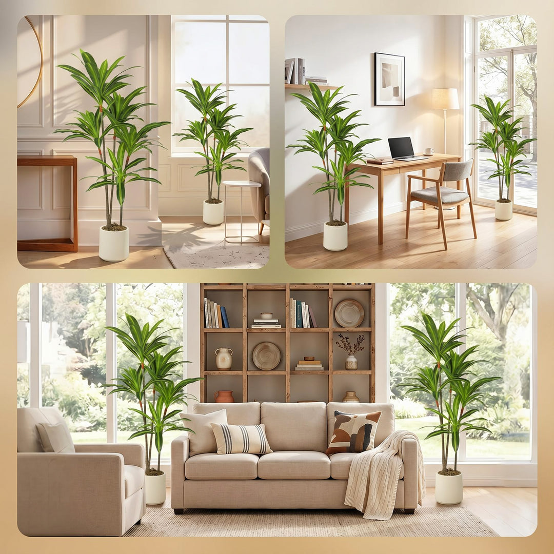 150cm Lifelike Fake Tree, Artificial Dracaena Tree with Bendable Trunk