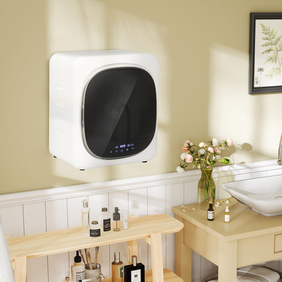 4kg Vented Tumble Dryer with Deodorize, Smart Mode, 800W Compact Tumble Dryer with Stainless Steel Tub, Front Load, for Flat, Home, RVs, White