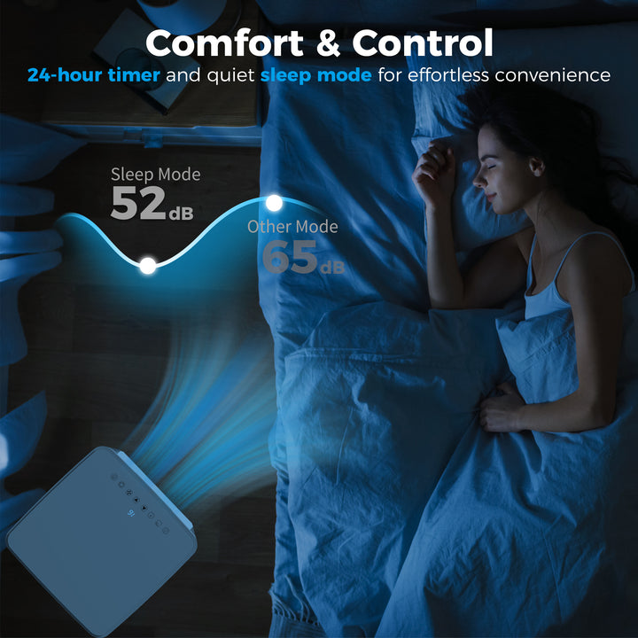 MCL 7000 BTU Air Conditioning Unit, 3-in-1 Portable Air Conditioner, Dehumidifier, Cooling Fan with Remote Control, LED Display, 2 Speeds, 24H Timer, Window Venting Kit, 15m²