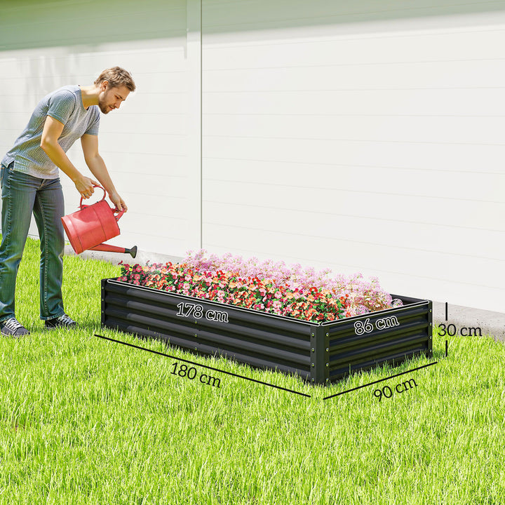 180 x 90cm Galvanised Steel Open Planter - 84H-211V00CG
