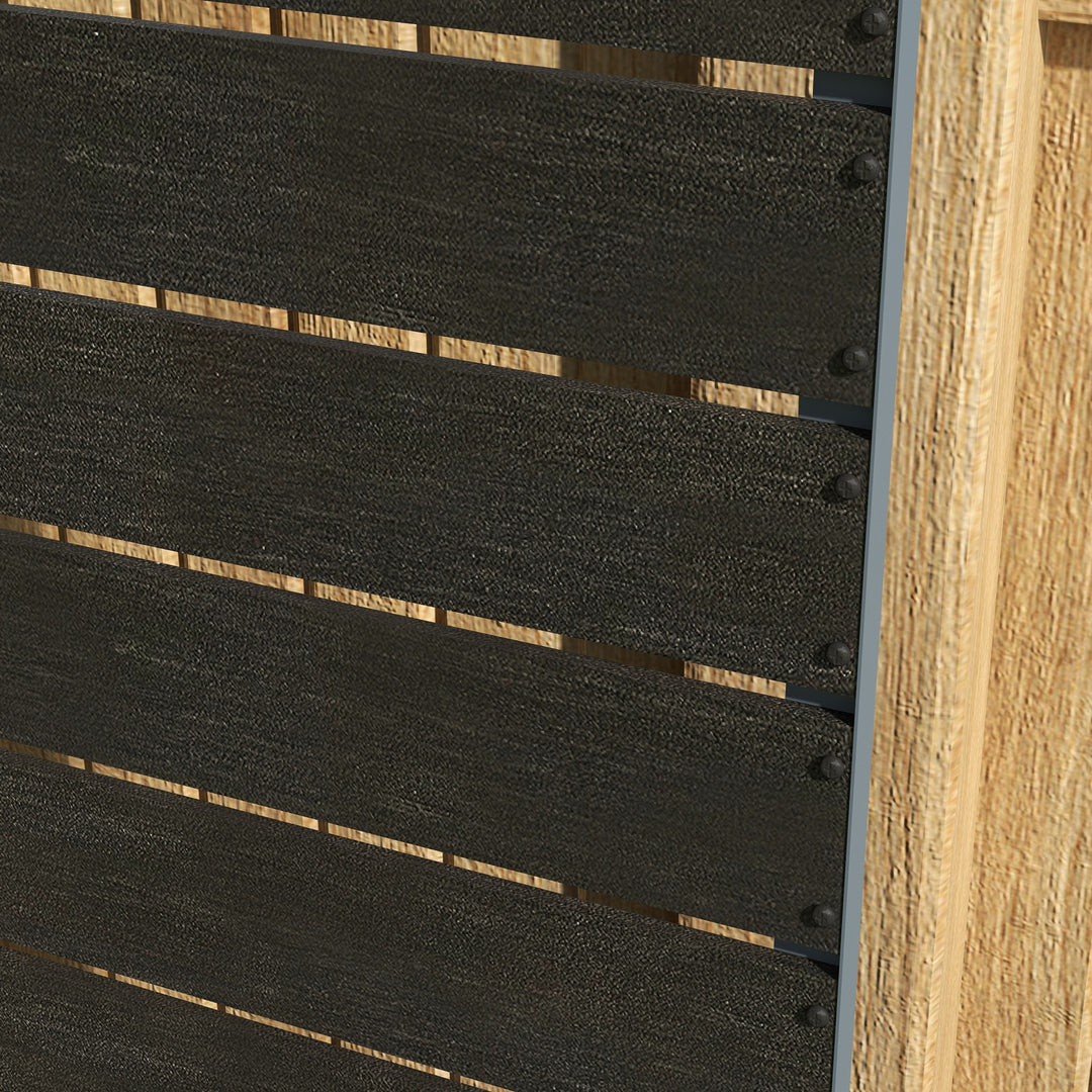 34 x 69.5cm Garden Planter Box, with Back Trellis, Black