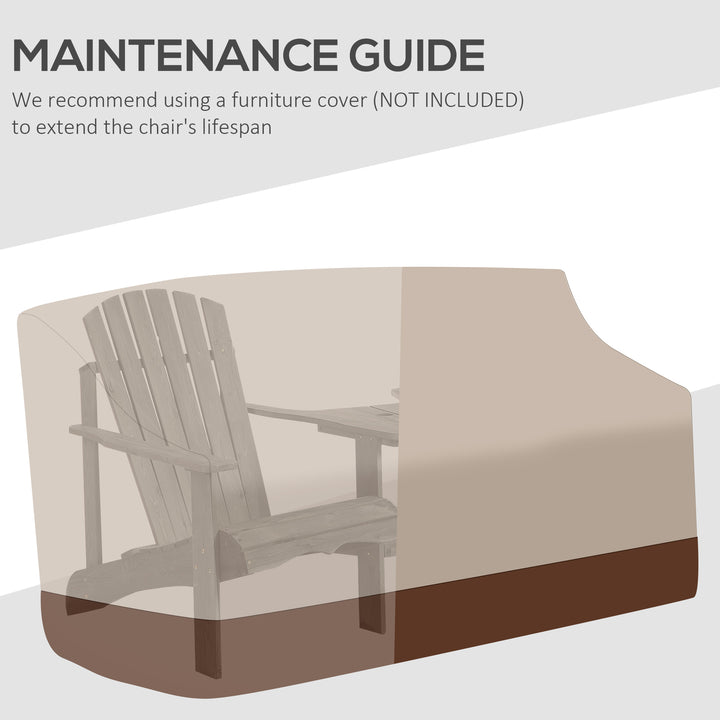 Wooden Outdoor Double Adirondack Chairs Loveseat w/ Centre Table and Umbrella Hole, Garden Patio Furniture for Lounging and Relaxing, Grey