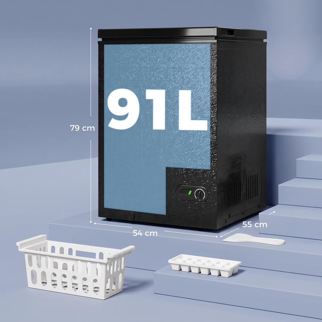 91L Freestanding Chest Freezer with Removable Storage Basket, Chest - view 3