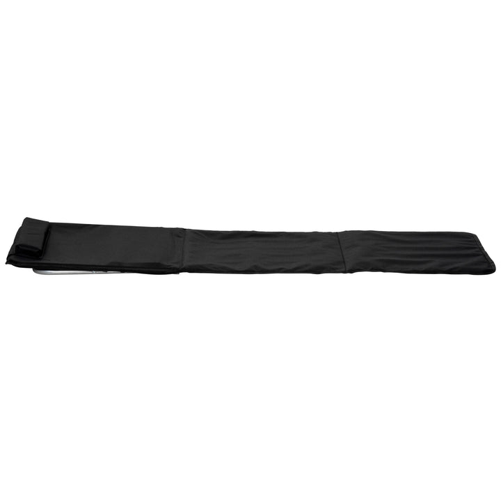 Set of 2 Foldable Garden Beach Chair Mat Lightweight Outdoor Sun Lounger Seats Adjustable Back Metal Frame PE Fabric Head Pillow w/ Carry Bag, Black