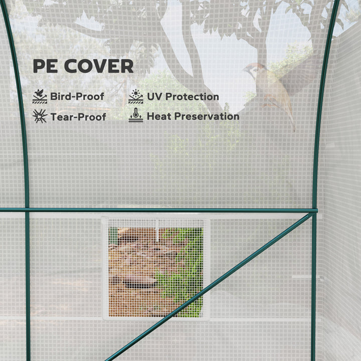 245 x 200cm Polytunnel Greenhouse - White